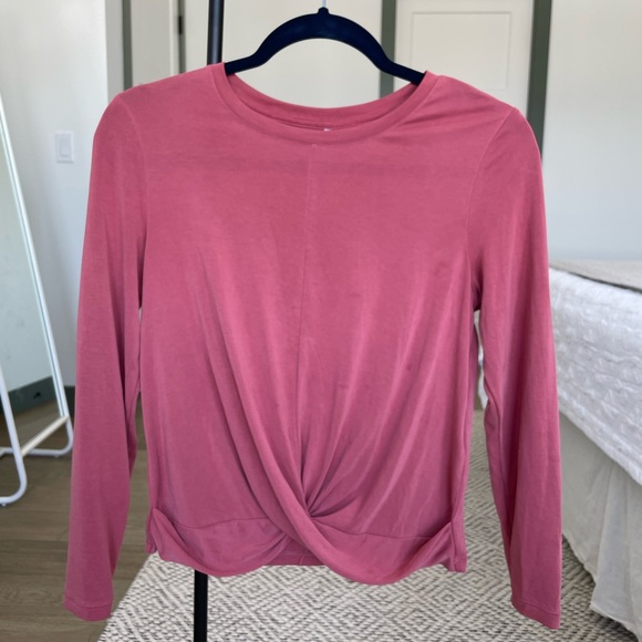 Dusty red front cross long sleeve. - Picture 1 of 3